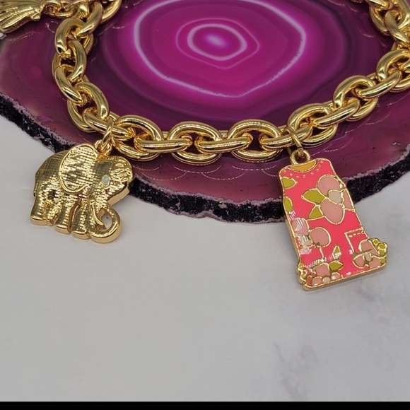 NWOT Lilly Pultzier 💖 Charm Bracelet with 6 charms!! ADORBS! - Picture 2 of 15